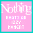 12 identical pink square with teal borders, each displaying 'Nothing BEATS AN IZZY MOMENT' text in white and cyan