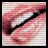 Animated sequence of lips with changing text and star effects, showing mouth movements and text transitions.