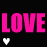 Animated graphic with pink 'LOVE LOVE LOVE' text, yellow 'mea' and 'means', cyan 'nothing nothing nothing', white '2 a' sequences, green 'tennis player' text on black background.
