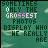 Four- of pixelated text on teal background with cloud patterns, each showing different color variations of the phrase "SOMETIMES ONLY THE GROSSEST PHOTOS DISPLAY WHO WE REALLY ARE"