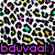 Pixelated static image with black and white checkered background and scattered colored pixels, featuring purple text at bottom reading 'bduvaal:)'