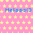 Static image with pink background and yellow star pattern, repeated blue text "Melissa<3" across the top three