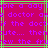 Pixelated text on a magenta background with green and brown lines, displaying repeated phrases in purple block letters