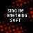 A 5x5 contact sheet of animated frames showing a pixelated text-based animation with red and white text on black background, displaying changing phrases like "SING ME SOMETHING SOFT" and "OUT OF KEY SING HE" across multiple sampled frames.