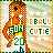 Pixel art buddy icon featuring a cartoon woman with long brown hair in a green and white outfit, displayed across three animated frames showing star count changes.