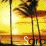 Animated sequence of a figure in dark clothing against a yellow-orange gradient background with repeated text overlays.