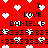 Red background with white pixelated hearts and black text reading 'I LOVE DANIELLE' repeated across the image.