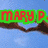 Pixelated text overlays on a blue sky background with brown mountain silhouettes, featuring multiple color-coded phrases.