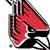 Pixelated red and black icon with diagonal red shape, vertical gray bars, and white accents on a transparent background.