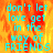 Pixelated cyan text on a fiery orange-yellow background reads "don't let love get in the way of FRIENDS" with repeated identical frames.