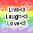 Pixelated rainbow gradient background with white text blocks reading "Live <3", "Laugh <3", and "Love <3" in black font.