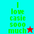 Green pixelated text reads 'I love casie sooo much' with a red star on cyan background and blue star on red background, animated between two states.