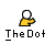 pixelated yellow figures with white heads, each holding a hand near their face, under the text "TheDot" with varying red and white visual effects