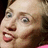 Pixelated image of a person with light skin and brown hair, red text on white background stating 'If Hillary Clinton Wins...', 'I Will Shoot Myself', or 'Move to Mexico'