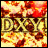 Static pixelated icon with fiery orange and yellow background featuring stylized text in dark brown or black.