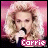 A 6-frame animated contact sheet showing a woman with voluminous blonde curls singing into a microphone against a pink background, with text labels changing across frames.