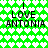 Green heart-patterned background with repeated text "LOVE ANTONIA" in black pixelated font, arranged in two of four identical sections