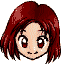 Pixelated red-haired character with multiple facial expressions across a