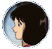 Four circular anime-style character portraits with blue borders, each showing distinct facial expressions and poses against varied backgrounds.