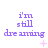 Purple text 'i'm still dreaming' on white background with pink plus and cross symbols, animated in a