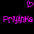 A static pixel art image with a black background, featuring a pink heart symbol above two identical lines of stylized text.