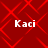 Red background with red diamond lattice pattern and four white 'Kaci' text labels in corners.