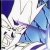 Pixelated image of a blue and white figure with dark accents, partially obscured by pixelation.