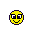 Yellow circular face with purple eyes and mouth, transitioning from simple smile to sunburst rays on gray background.