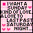 Pixelated text on a pink and white checkered background with four small red hearts, featuring the phrase 'I WANT A SUNDAY KIND OF LOVE I LOVE TO LAST FAST SATURDAY NIGHT...' in blocky black letters.