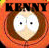 Pixelated static icon featuring a cartoon character's face with large eyes and a small nose, set against an orange background with the word "KIRBY" in bold black letters above it.