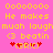 Pixelated text and symbols on a pink background with yellow and red accents, showing repeated phrases and heart icons.