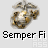 Two identical pixelated Marine Corps EGA emblem icons with 'Semper Fi' text below each, displayed on a light gray background with red and black promotional text above.