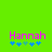 Green background with pink 'Hannah' text and blue star icons, showing animation where the fourth star shifts from light blue to dark blue.