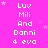 A static image with a bright pink background displays repeated text "Luv Mili And Danni 4 eva" in white pixelated font, accompanied by small white stars.