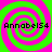 Four identical spiral patterns in bright green and pink with black text reading "Annabel54" overlaid on each quadrant.