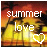 A 48x48 pixel animated buddy icon showing a summer-themed scene with "summer love" text and a heart symbol that changes color between frames.
