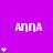 Purple background with repeated white text 'ANNA' and varying numbers of small white stars arranged in vertical