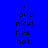 Blue background with cyan rectangular highlights over text elements arranged in a pattern, displaying phrases like 'i love nick! hes hot!'