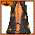 A 12-frame animated contact sheet showing a pixel-art Halloween-themed character with blonde hair, pumpkin motifs, and candy corn elements transitioning through various poses and text displays.