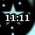 A black background with light blue stars and dots, displaying white text reading '11:11', 'i wished for you', and 'but it never comes true'.