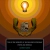 A pixelated image shows a glowing lightbulb above two raised hands holding an object, with a dark rectangular interface below on warm-toned background.