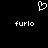 Pixelated white heart symbol above two instances of the word 'furlo' on a black background.