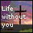 A 4-frame animated contact sheet showing a pixelated landscape with a cross, transitioning through text phrases about life and broken pencils.