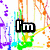 Pixelated image with four quadrants: top-left has 'I'm' over colorful abstract background, top-right shows 'So' on piano keys, bottom-left displays 'Random' on rainbow gradient with white flowers.