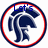 Circular icon with red and blue border showing a stylized horse head in profile, with text changing across frames.