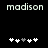 Pixelated text 'madison' appears above two of five plus signs each, with one gray plus sign in each
