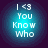 Four circular icons with cyan gradient backgrounds display white text reading "I <3 You Know Who" in pixelated font.