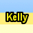 Three variations of the name 'Kelly' displayed in different colors on a striped background with blue, yellow, and white horizontal bands.