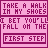 Pixelated text in dark purple on light pink background, with a rectangular box containing 'FIRST STEP' and two small star symbols above an empty rectangle.