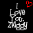 Pixelated text reads "I Love You, Ziggy" with a red heart symbol above the left side of the text on black background.